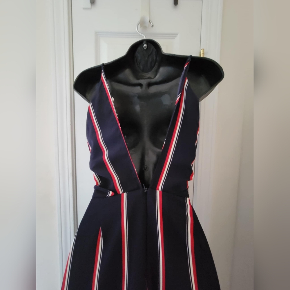 Summer Dress w/Spaghetti Straps,  Plunge Front & Back & Split Sz L